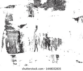 Grunge background of black and white. Abstract vector monochrome vintage surface with dirty pattern in cracks, spots, chips, dots. 