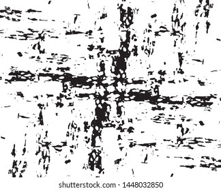 Grunge background of black and white. Abstract vector monochrome vintage surface with dirty pattern in cracks, spots, chips, dots. 