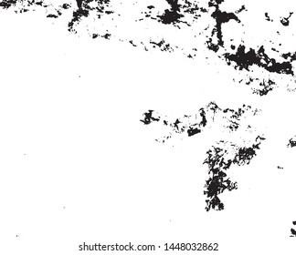 Grunge background of black and white. Abstract vector monochrome vintage surface with dirty pattern in cracks, spots, chips, dots. 