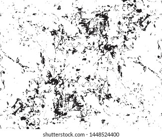 Grunge background of black and white. Abstract vector monochrome vintage surface with dirty pattern in cracks, spots, chips, dots. 