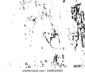 Grunge background of black and white. Abstract vector monochrome vintage surface with dirty pattern in cracks, spots, chips, dots. 