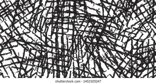 Grunge background black and white. Abstract seamless vector texture