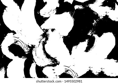Grunge background black and white abstract. Vector pattern of chaotic spots