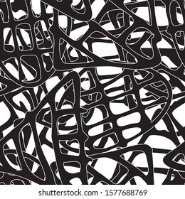 Grunge background black and white. Abstract vector texture seamless. A pattern of repeating randomly arranged elements