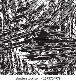 Grunge background black and white. Abstract vector texture seamless. A pattern of repeating randomly arranged elements