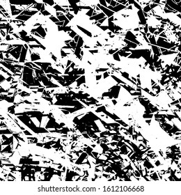 Grunge background black and white. Abstract vector texture of scratches, dirt