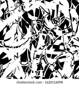 Grunge background black and white. Abstract vector texture of scratches, dirt