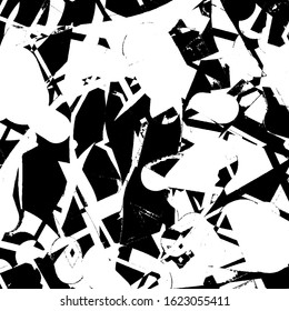 Grunge background black and white. Abstract vector texture of scratches, dirt