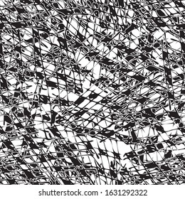 Grunge background black and white. Abstract vector texture seamless. A pattern of repeating randomly arranged elements