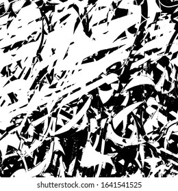 Grunge background black and white. Abstract vector texture of scratches, dirt