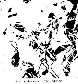 Grunge background black and white. Abstract vector texture of scratches, dirt