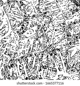 brüchiger Hintergrund, schwarz-weiß. Abstrakte Textur der Vektorillustration von Kratzern, Schmutz