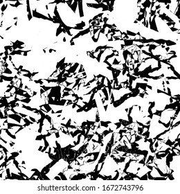 Grunge background black and white. Abstract vector texture of scratches, dirt