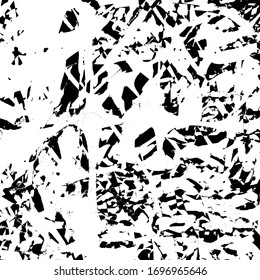 Grunge background black and white. Abstract vector texture of scratches, dirt