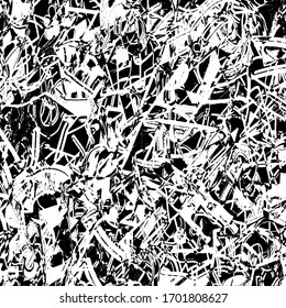 Grunge background black and white. Abstract vector texture of scratches, dirt