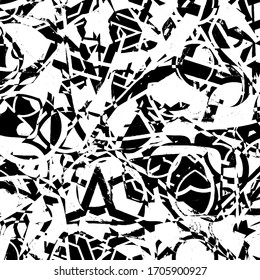 Grunge background black and white. Abstract vector texture of scratches, dirt