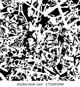 Grunge background black and white. Abstract vector texture of scratches, dirt