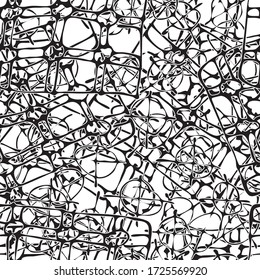Grunge background black and white. Abstract vector texture seamless. A pattern of repeating randomly arranged elements