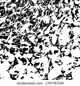 Fondo negro y blanco. Textura abstracta vectorial de arañazos, suciedad