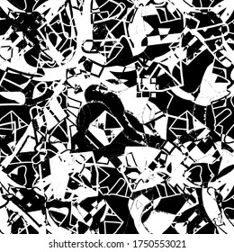 Grunge background black and white. Abstract vector texture of scratches, dirt