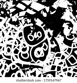Grunge background black and white. Abstract vector texture of scratches, dirt