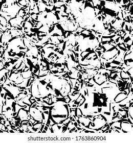Grunge background black and white. Abstract vector texture of scratches, dirt