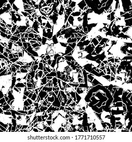 Grunge background black and white. Abstract vector texture of scratches, dirt