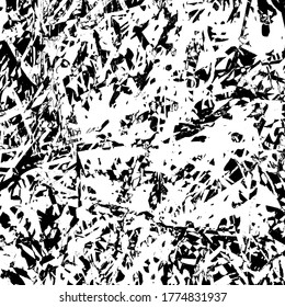 Fondo negro y blanco. Textura abstracta vectorial de arañazos, suciedad