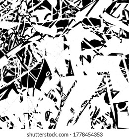 Fondo negro y blanco. Textura abstracta vectorial de arañazos, suciedad