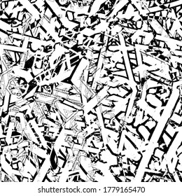 Grunge background black and white. Abstract vector texture of scratches, dirt