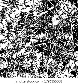 Grunge background black and white. Abstract vector texture of scratches, dirt