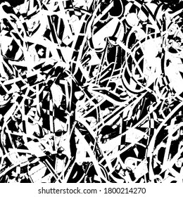 Grunge background black and white. Abstract vector texture of scratches, dirt