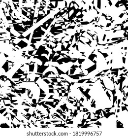 Fondo negro y blanco. Textura abstracta vectorial de arañazos, suciedad