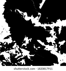Fondo negro y blanco. Textura abstracta vectorial de arañazos, suciedad