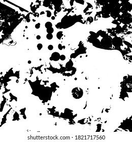 Grunge background black and white. Abstract vector texture of scratches, dirt