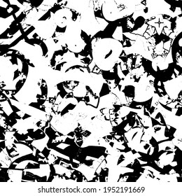 Fondo negro y blanco. Textura abstracta vectorial de arañazos, suciedad