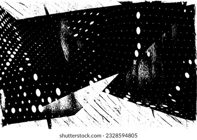 Grunge background of black and white. Abstract vector texture. Monochrome pattern