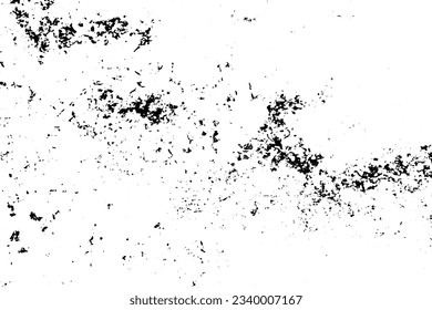 Grunge background of black and white. Abstract illustration texture of cracks, chips, dot. Dirty monochrome pattern of the old worn surface.