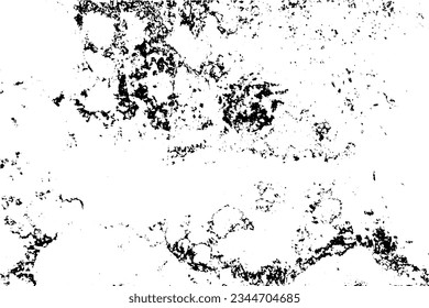 Grunge background of black and white. Abstract illustration texture of cracks, chips, dot. Dirty monochrome pattern of the old worn surface.
