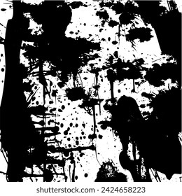 Grunge background of black and white. Abstract illustration texture of cracks, chips, dot. Dirty monochrome pattern of the old worn surface