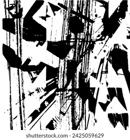 Fondo de grunge de blanco y negro. Ilustración abstracta de la textura de las grietas, virutas, punto. Patrón monocromo sucio de la superficie desgastada antigua