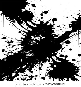Grunge background of black and white. Abstract illustration texture of cracks, chips, dot. Dirty monochrome pattern of the old worn surface