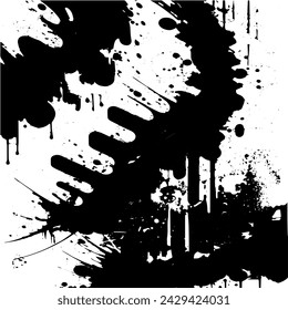 Grunge background of black and white. Abstract illustration texture of cracks, chips, dot. Dirty monochrome pattern of the old worn surface