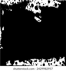 Grunge background of black and white. Abstract illustration texture of cracks, chips, dot. Dirty monochrome pattern of the old worn surface