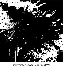 Grunge background of black and white. Abstract illustration texture of cracks, chips, dot. Dirty monochrome pattern of the old worn surface