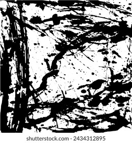 Grunge background of black and white. Abstract illustration texture of cracks, chips, dot. Dirty monochrome pattern of the old worn surface