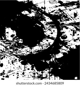 Grunge Hintergrund von Schwarz und Weiß. Abstrakte Illustration Textur der Risse, Chips, Punkt. Schmutziges monochromes Muster der alten abgenutzten Oberfläche