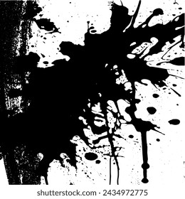 Grunge background of black and white. Abstract illustration texture of cracks, chips, dot. Dirty monochrome pattern of the old worn surface