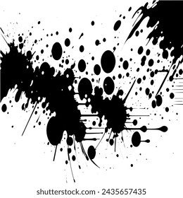 Fondo de grunge de blanco y negro. Ilustración abstracta de la textura de las grietas, virutas, punto. Patrón monocromo sucio de la superficie desgastada antigua