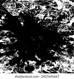 Fondo de grunge de blanco y negro. Ilustración abstracta de la textura de las grietas, virutas, punto. Patrón monocromo sucio de la superficie desgastada antigua